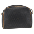 Christian Dior Honeycomb Canvas Shoulder Bag PVC Black Gold Auth ti3760-3