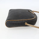 Christian Dior Honeycomb Canvas Shoulder Bag PVC Black Gold Auth ti3760-5