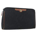 Christian Dior Trotter Canvas Pouch Zwart Goud Auth ti3761-1