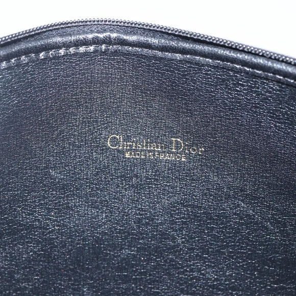 Christian Dior Trotter Canvas Pouch Zwart Goud Auth ti3761