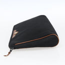 Christian Dior Trotter Canvas Pouch Zwart Goud Auth ti3761-4