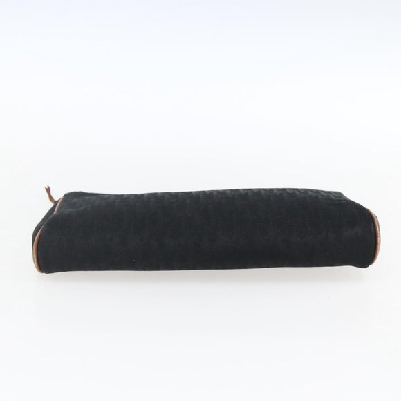 Christian Dior Trotter Canvas Pouch Zwart Goud Auth ti3761