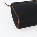 Christian Dior Trotter Canvas Pouch Zwart Goud Auth ti3761-9