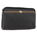 Christian Dior Honeycomb Canvas Etui PVC Leer Zwart Auth ti3762-1