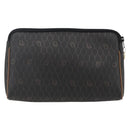 Christian Dior Honeycomb Canvas Etui PVC Leer Zwart Auth ti3762-2