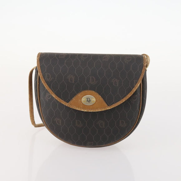 Christian Dior Honeycomb Canvas Clutch Bag PVC 2 Set Black Auth ti3763