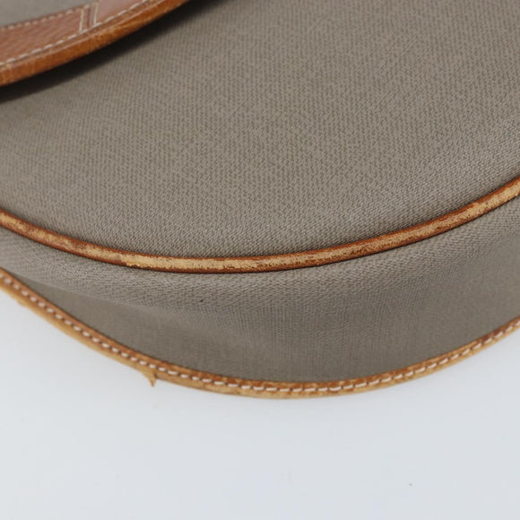 Christian Dior Shoulder Bag PVC Leather Gray Gold Auth ti3764