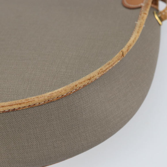 Christian Dior Shoulder Bag PVC Leather Gray Gold Auth ti3764