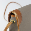 Christian Dior Shoulder Bag PVC Leather Gray Gold Auth ti3764-11