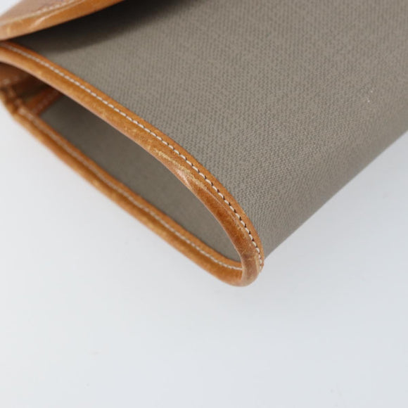 Christian Dior Shoulder Bag PVC Leather Gray Gold Auth ti3765