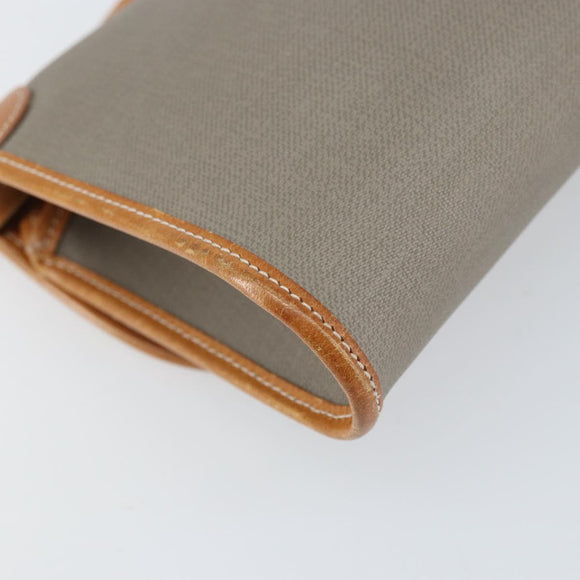 Christian Dior Shoulder Bag PVC Leather Gray Gold Auth ti3765