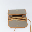 Christian Dior Shoulder Bag PVC Leather Gray Gold Auth ti3765-10