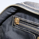 FENDI Pecan Canvas Shoulder Bag Coated Canvas Black Brown gold Auth ti3766-21