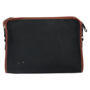 SAINT LAURENT Shoulder Bag Canvas Leather Black Brown gold Auth ti3767-2