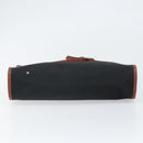 SAINT LAURENT Shoulder Bag Canvas Leather Black Brown gold Auth ti3767-9