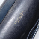 Christian Dior Chain Shoulder Bag Leather Navy Gold Auth ti3768-18