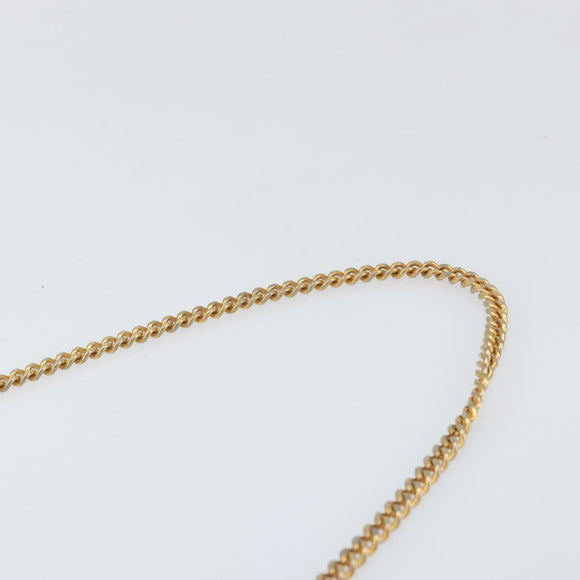 Christian Dior Chain Shoulder Bag Leather Navy Gold Auth ti3768