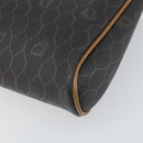 Christian Dior Honeycomb Canvas Pouch PVC Leather Black Auth ti3769-15