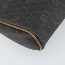 Christian Dior Honeycomb Canvas Pouch PVC Leather Black Auth ti3769-16