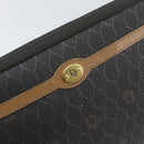 Christian Dior Honeycomb Canvas Pouch PVC Leather Black Auth ti3769-8