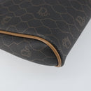 Christian Dior Honeycomb Canvas Pouch PVC Leather Black Auth ti3769-14
