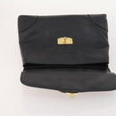 BOTTEGA VENETA Hand Bag Leather Black Gold Auth ti3770-19