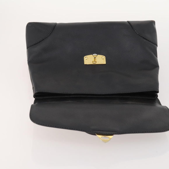 BOTTEGA VENETA Hand Bag Leather Black Gold Auth ti3770