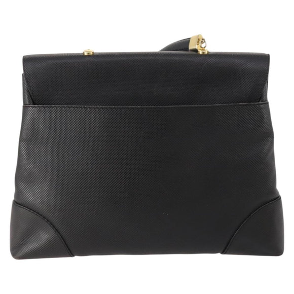 BOTTEGA VENETA Hand Bag Leather Black Gold Auth ti3770