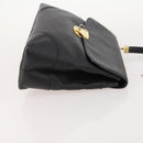 BOTTEGA VENETA Hand Bag Leather Black Gold Auth ti3770-3
