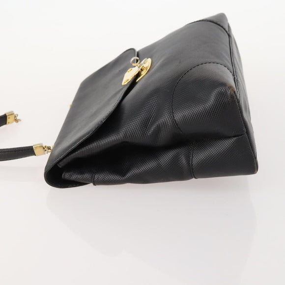 BOTTEGA VENETA Hand Bag Leather Black Gold Auth ti3770