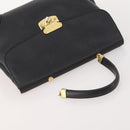 BOTTEGA VENETA Hand Bag Leather Black Gold Auth ti3770-6