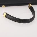 BOTTEGA VENETA Hand Bag Leather Black Gold Auth ti3770-7