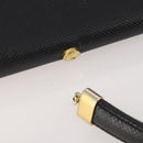BOTTEGA VENETA Hand Bag Leather Black Gold Auth ti3770-8