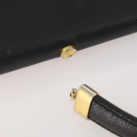 BOTTEGA VENETA Hand Bag Leather Black Gold Auth ti3770