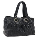 BALLY Hand Bag Leather Black Auth ti3771-1