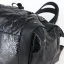BALLY Hand Bag Leather Black Auth ti3771-10