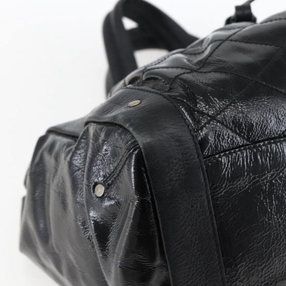 BALLY Hand Bag Leather Black Auth ti3771