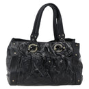 BALLY Hand Bag Leather Black Auth ti3771-2