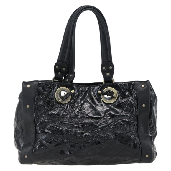 BALLY Hand Bag Leather Black Auth ti3771