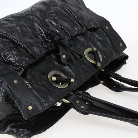 BALLY Hand Bag Leather Black Auth ti3771