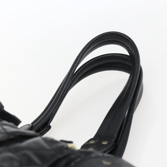 BALLY Hand Bag Leather Black Auth ti3771
