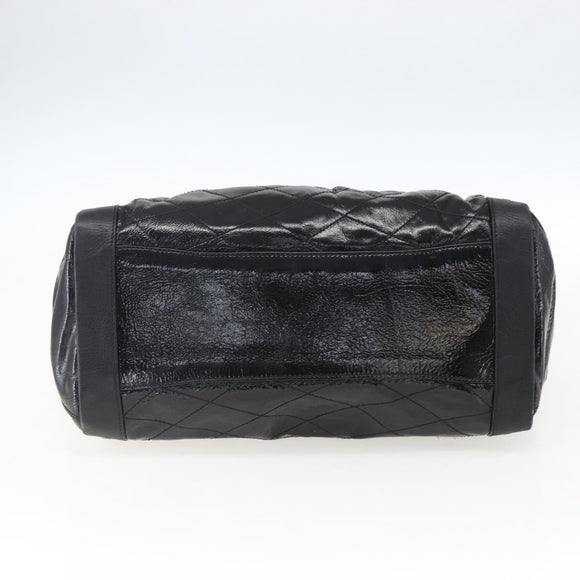BALLY Hand Bag Leather Black Auth ti3771