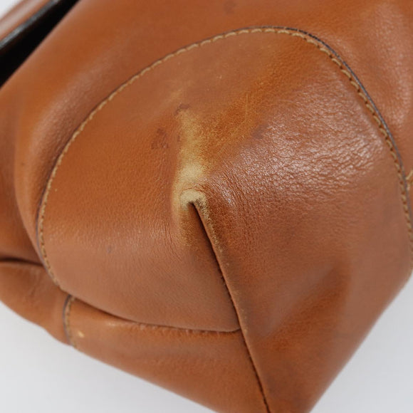 BOTTEGA VENETA Hand Bag Leather Brown Gold Auth ti3772