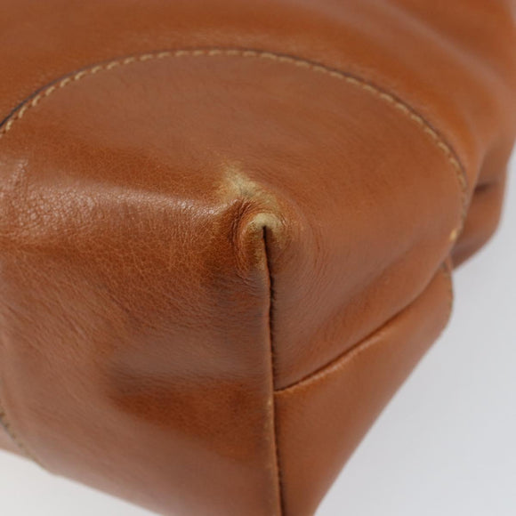 BOTTEGA VENETA Hand Bag Leather Brown Gold Auth ti3772