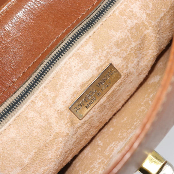 BOTTEGA VENETA Hand Bag Leather Brown Gold Auth ti3772