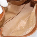 BOTTEGA VENETA Hand Bag Leather Brown Gold Auth ti3772-12