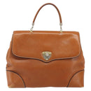 BOTTEGA VENETA Hand Bag Leather Brown Gold Auth ti3772-13