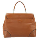 BOTTEGA VENETA Hand Bag Leather Brown Gold Auth ti3772-2