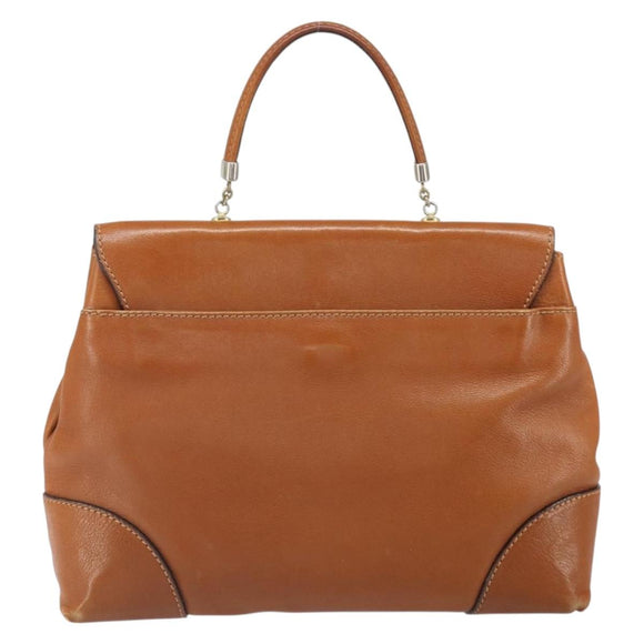 BOTTEGA VENETA Hand Bag Leather Brown Gold Auth ti3772