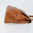 BOTTEGA VENETA Hand Bag Leather Brown Gold Auth ti3772-3